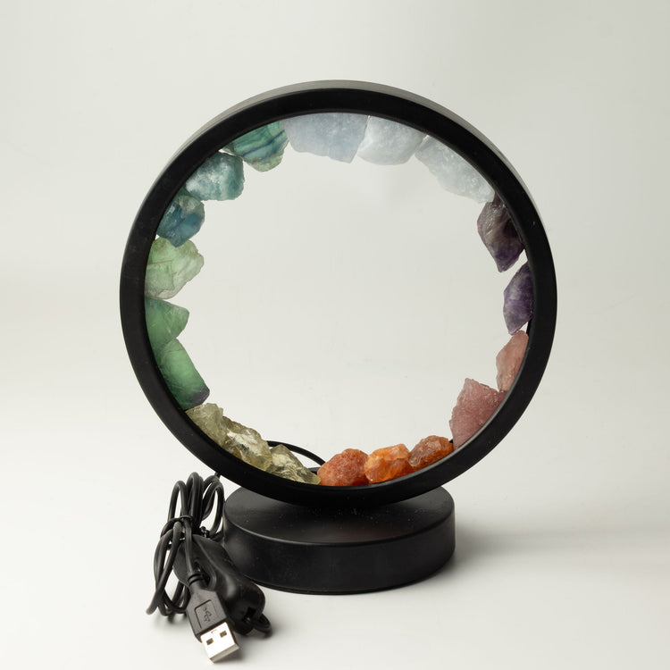 Gemstone Halo Lamp - 7 Chakra  - 7 Gems