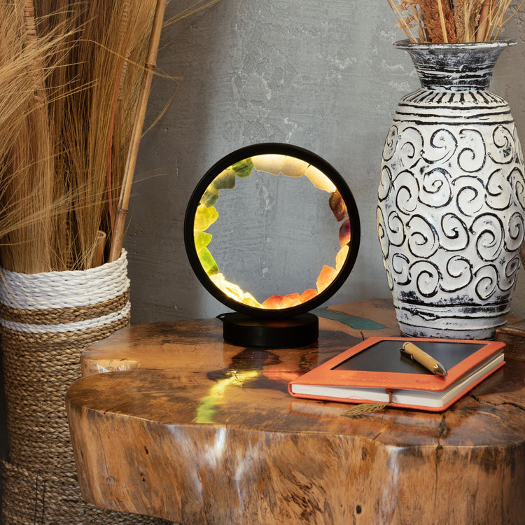 Gemstone Halo Lamp - 7 Chakra  - 7 Gems